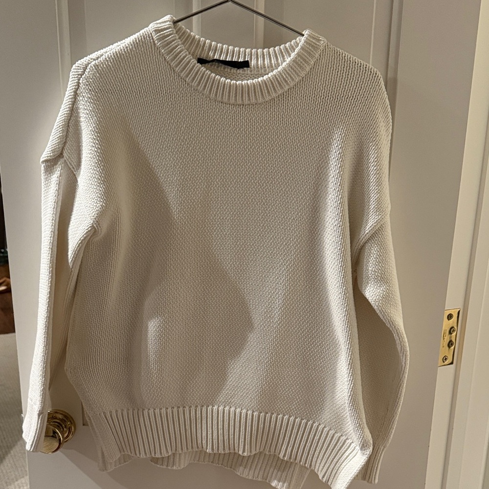 Jenni Kayne Chunky Crewneck Cotton Blend Sweater